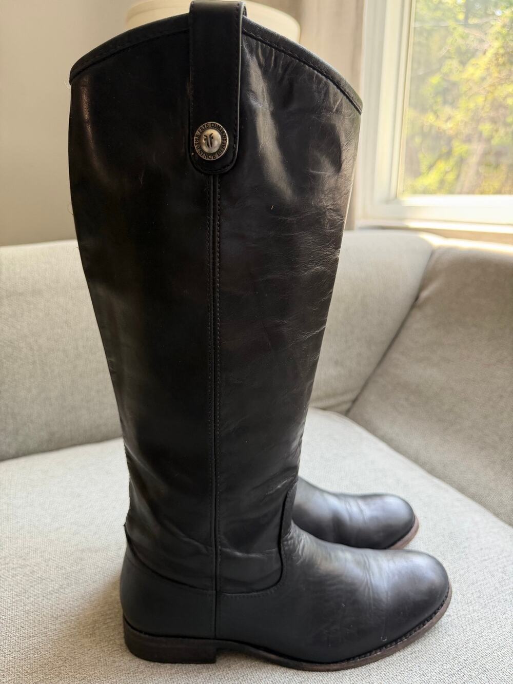 Vintage Frye Melissa Riding Leather Boots Black Women's Sz 7.5